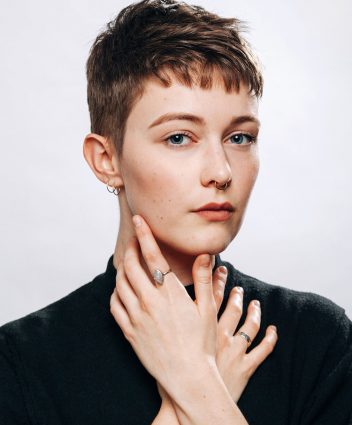 Headshot of Rhiannon Collett, with a white background